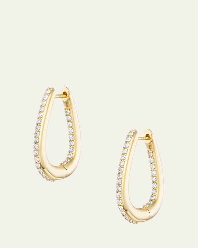 14K Yellow Gold Diamond Buckle Earrings